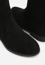 Czarne Ażurowe Botki z Geometryczną Ozdobą Naeraste