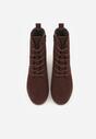 Brązowe Ażurowe Botki ze Sznurowaną Cholewką Sephylia