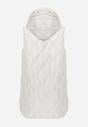 Biała Długa Kamizelka Pikowana z Nieodpinanym Kapturem Semaea