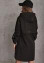 Czarna Przejściowa Kurtka Parka z Rękawami z Możliwością Podpięcia Tinarae