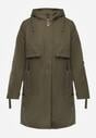 Zielona Przejściowa Kurtka Parka z Rękawami z Możliwością Podpięcia Tinarae