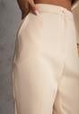 Beżowe Klasyczne Spodnie VICES Garniturowe High Waist Dimaia