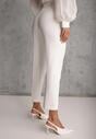 Białe Klasyczne Spodnie VICES Garniturowe High Waist Dimaia