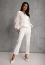 Białe Klasyczne Spodnie VICES Garniturowe High Waist Dimaia
