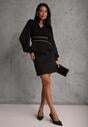 Czarna Ołówkowa Spódnica VICES w Stylu Basic Fretima
