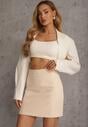 Beżowa Ołówkowa Spódnica VICES w Stylu Basic Fretima
