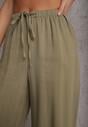 Zielone Spodnie Wide Leg High Waist z Wiskozy Terilinae