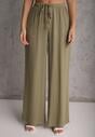 Zielone Spodnie Wide Leg High Waist z Wiskozy Terilinae