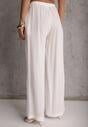 Białe Spodnie Wide Leg High Waist z Wiskozy Terilinae