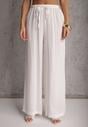 Białe Spodnie Wide Leg High Waist z Wiskozy Terilinae