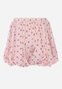 Różowe Szorty z Wiskozą i Bawełną w Stylu Bombki z Motywem Kropek Dita