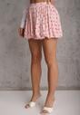 Różowe Szorty z Wiskozą i Bawełną w Stylu Bombki z Motywem Kropek Dita