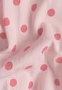 Różowa Nietoperzowa Bluza z Wiskozą w Kropki z Kołnierzykiem Meze
