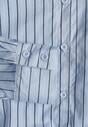 Niebieska Oversizowa Koszula z Bawełny w Pionowe Paseczki z Gumką Kadink