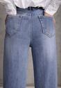 Niebieskie Jeansy Wide Leg High Waist z Elastycznego Denimu z Bawełną Jelimia