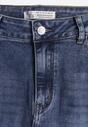 Granatowe Jeansy Barrel Leg High Waist z Bawełny Tinamist