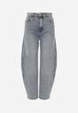 Jasnoniebieskie Jeansy z Bawełny Barrel Leg High Waist Vezorea