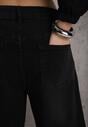 Czarne Jeansy Barrel Fit High Waist z Bawełną Rolimia