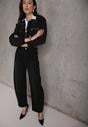 Czarne Jeansy Barrel Fit High Waist z Bawełną Rolimia