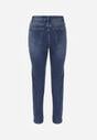 Niebieskie Jeansy Mom Fit Regular Waist z Bawełną Quelovia