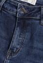 Granatowe Elastyczne Jeansy Mom Fit Regular Waist z Bawełną Ellestar