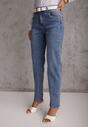 Jasnoniebieskie Jeansy z Bawełną o Fasonie Mom Fit Qastorea