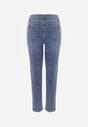 Jasnoniebieskie Jeansy z Bawełną o Fasonie Mom Fit Qastorea
