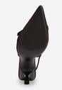 Czarne Sandały Slingback na Klepsydrowym Obcasie Zdobione Klamerką Skodrifa
