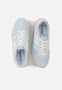 Jasnoniebieskie Sneakersy na Platformie z Geometrycznym Motywem Hippiopis