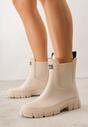 Beżowe Kalosze Typu Sztyblety z Antypoślizgową Podeszwą Volenne