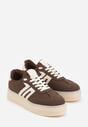 Brązowe Sneakersy w Stylu Klasycznych Tenisówek na Grubej Podeszwie Yenoinne