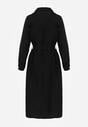 Czarna Sukienka z Wiskozą o Koszulowym Kroju z Wiązanym Paskiem Rissanni