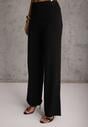 Czarny Komplet z Dzianiny z Wiskozą Spodnie Wide Leg i Top z Guzikami Merice