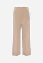 Beżowe Bawełniano-Wiskozowe Spodnie o Eleganckim Kroju w Kant Tinawre