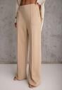 Beżowe Bawełniano-Wiskozowe Spodnie o Eleganckim Kroju w Kant Tinawre