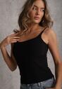 Czarny Top z Wiskozy na Podwójnych Ramiączkach Indrea