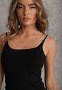 Czarny Top z Wiskozy na Podwójnych Ramiączkach Indrea