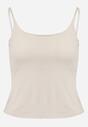 Beżowy Top z Wiskozy na Podwójnych Ramiączkach Indrea