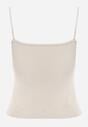 Beżowy Top z Wiskozy na Podwójnych Ramiączkach Indrea