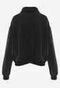 Czarna Bluza Bomberka z Bawełny Oversize Ozdobiona Kołnierzem Vimelles