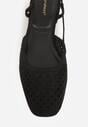Czarne Sandały Slingback z Kwadratowym Noskiem i Ażurową Cholewką Jurria