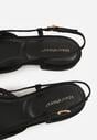 Czarne Sandały Slingback z Kwadratowym Noskiem i Ażurową Cholewką Jurria