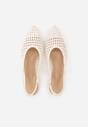Beżowe Sandały Slingback z Plecionki ze Szpiczastym Noskiem Eupheleta