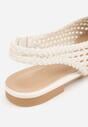 Beżowe Sandały Slingback z Plecionki ze Szpiczastym Noskiem Eupheleta
