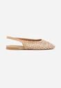 Ciemnobeżowe Plecione Baleriny Typu Slingback Ellariell