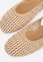 Ciemnobeżowe Plecione Baleriny Typu Slingback Ellariell