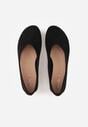 Czarne Balerinki z Imitacji Zamszu w Stylu Basic Saraphiele