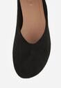 Czarne Balerinki z Imitacji Zamszu w Stylu Basic Saraphiele