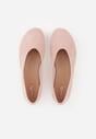 Różowe Balerinki z Imitacji Zamszu w Stylu Basic Saraphiele