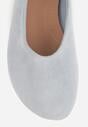Niebieskie Balerinki z Imitacji Zamszu w Stylu Basic Saraphiele